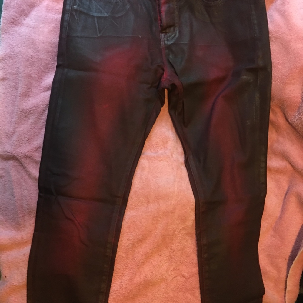 BDG red/black wax pants